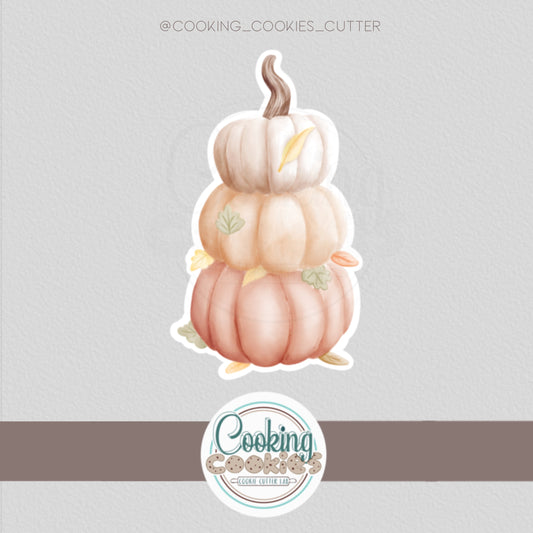 THREE STACKED PUMPKIN